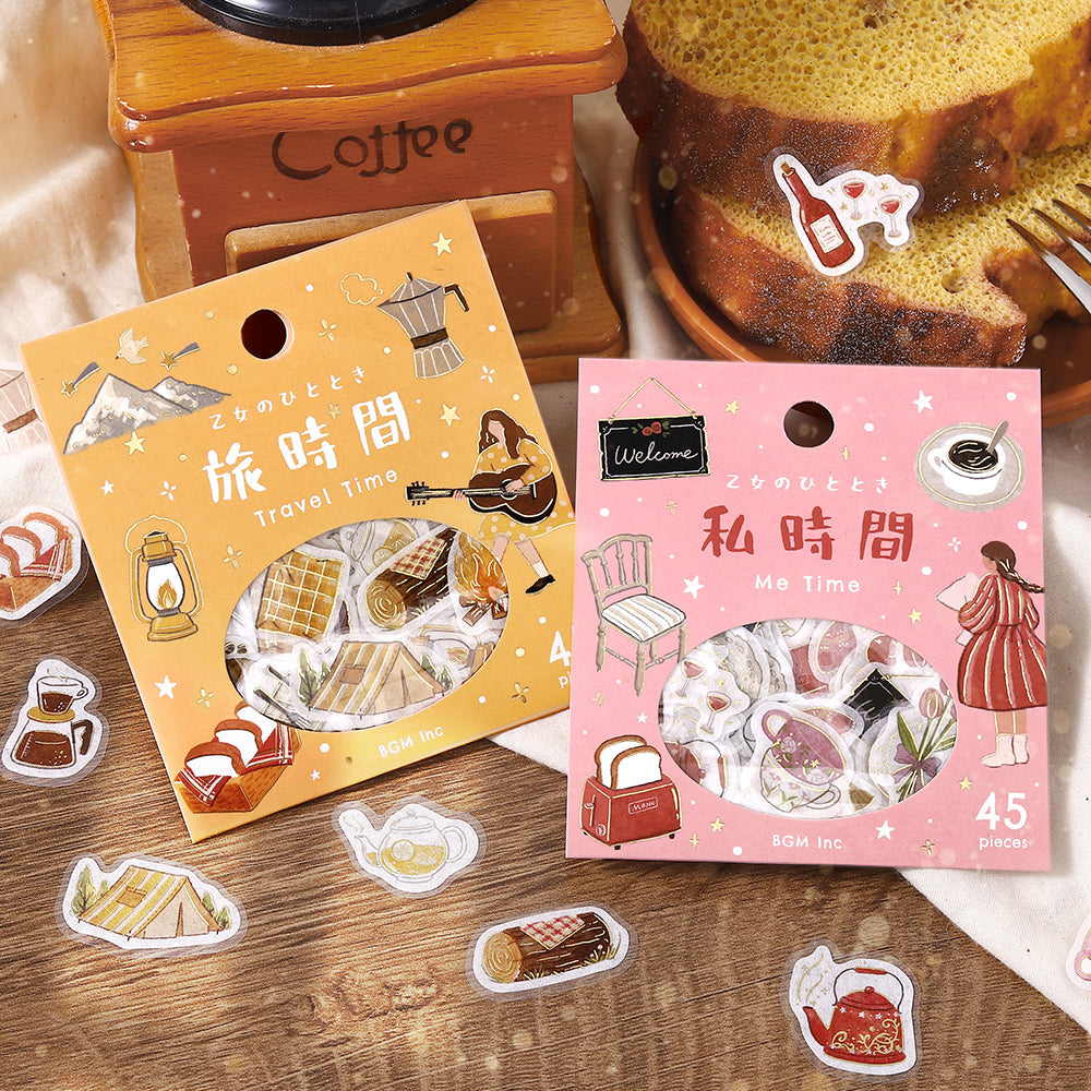 BGM Foil Stamping Flake Seal: A Maiden's Moment — Travel Time — flat lay