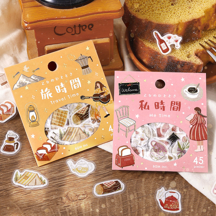 BGM Foil Stamping Flake Seal: A Maiden's Moment — Travel Time — flat lay