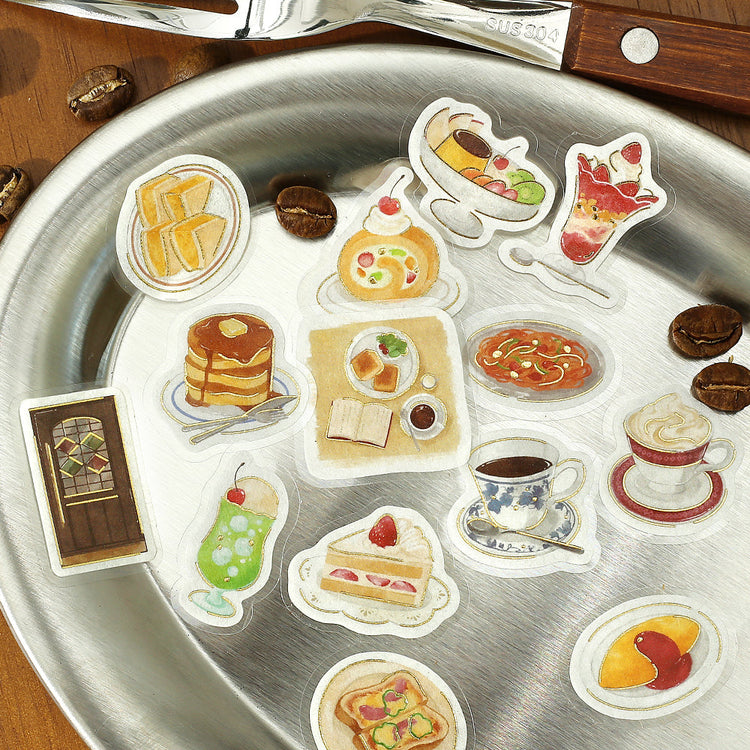 BGM Foil Stamping Flake Seal: Today's Cafe — Classic Coffee Shop — applied in a journal