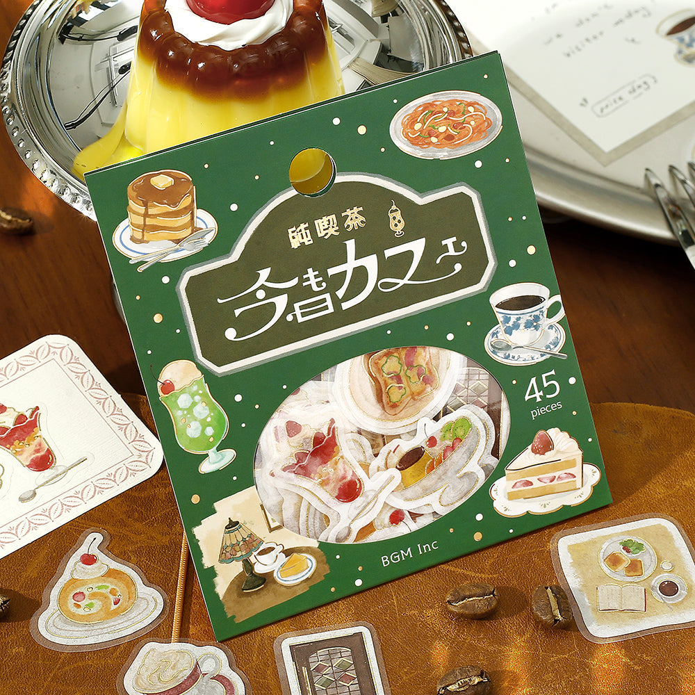 BGM Foil Stamping Flake Seal: Today's Cafe — Classic Coffee Shop — with packaging