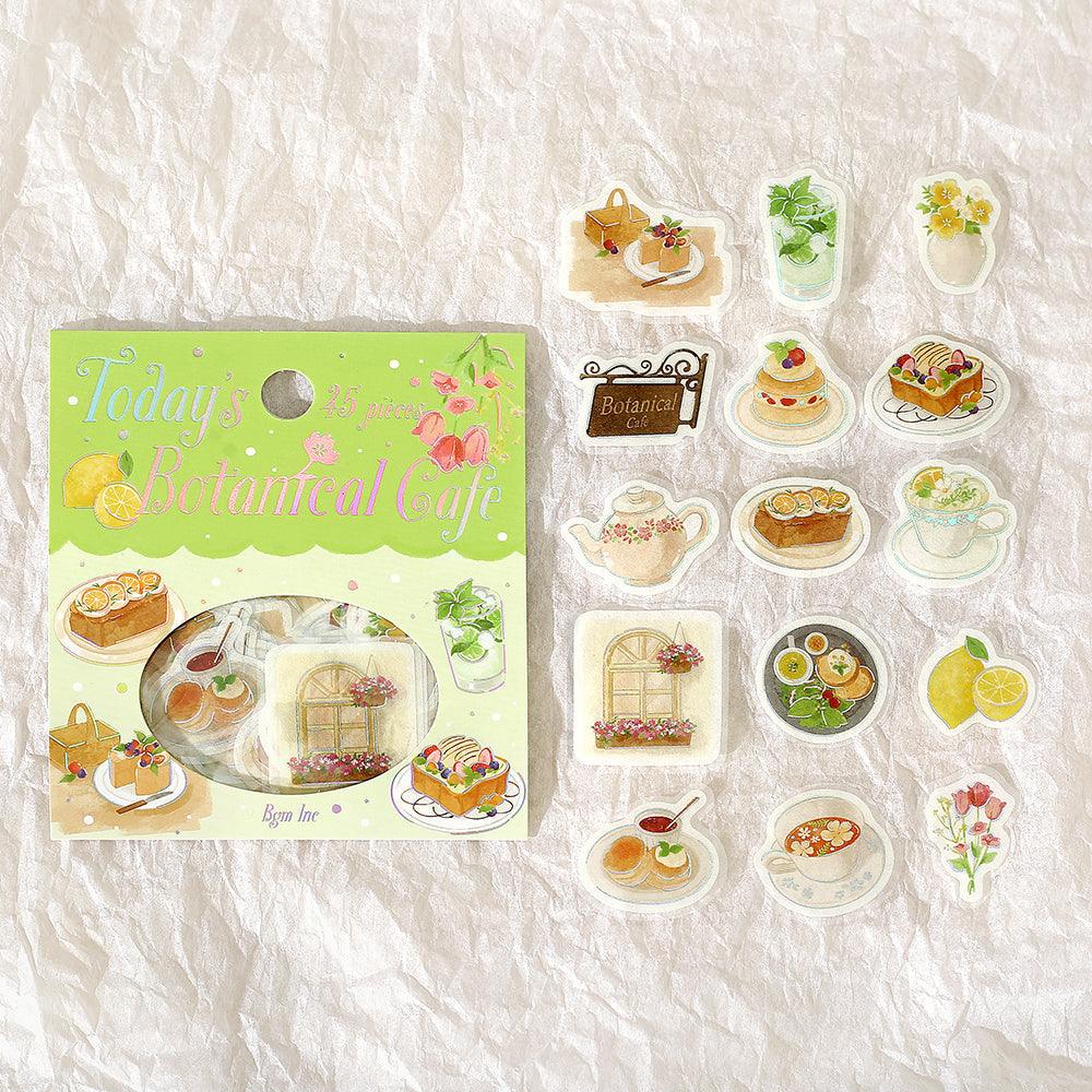BGM Foil Stamping Flake Seal: Today's Cafe — Botanical Cafe — sticker detail