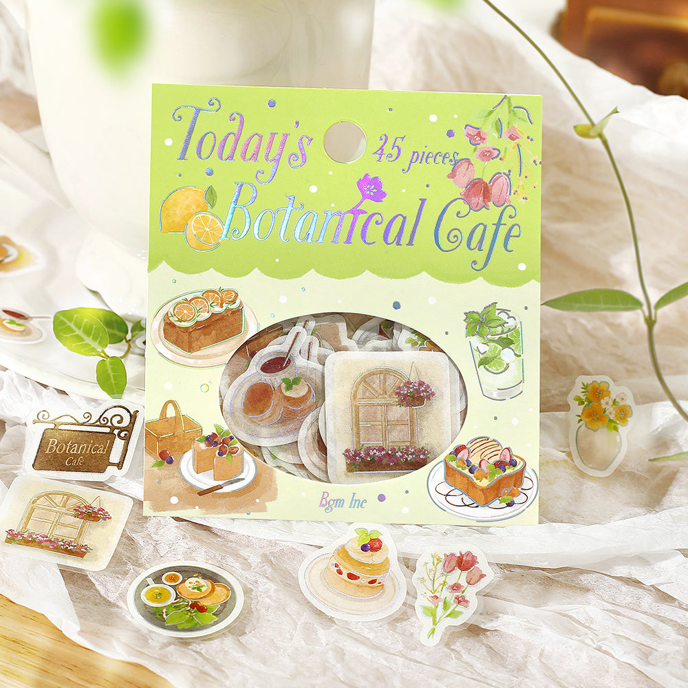 BGM Foil Stamping Flake Seal: Today's Cafe — Botanical Cafe — with packaging