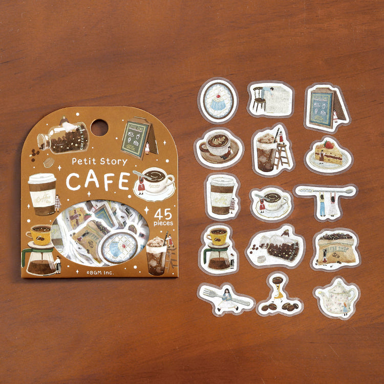 BGM Foil Stamping Flake Seal — Petit Story Cafe — sticker detail