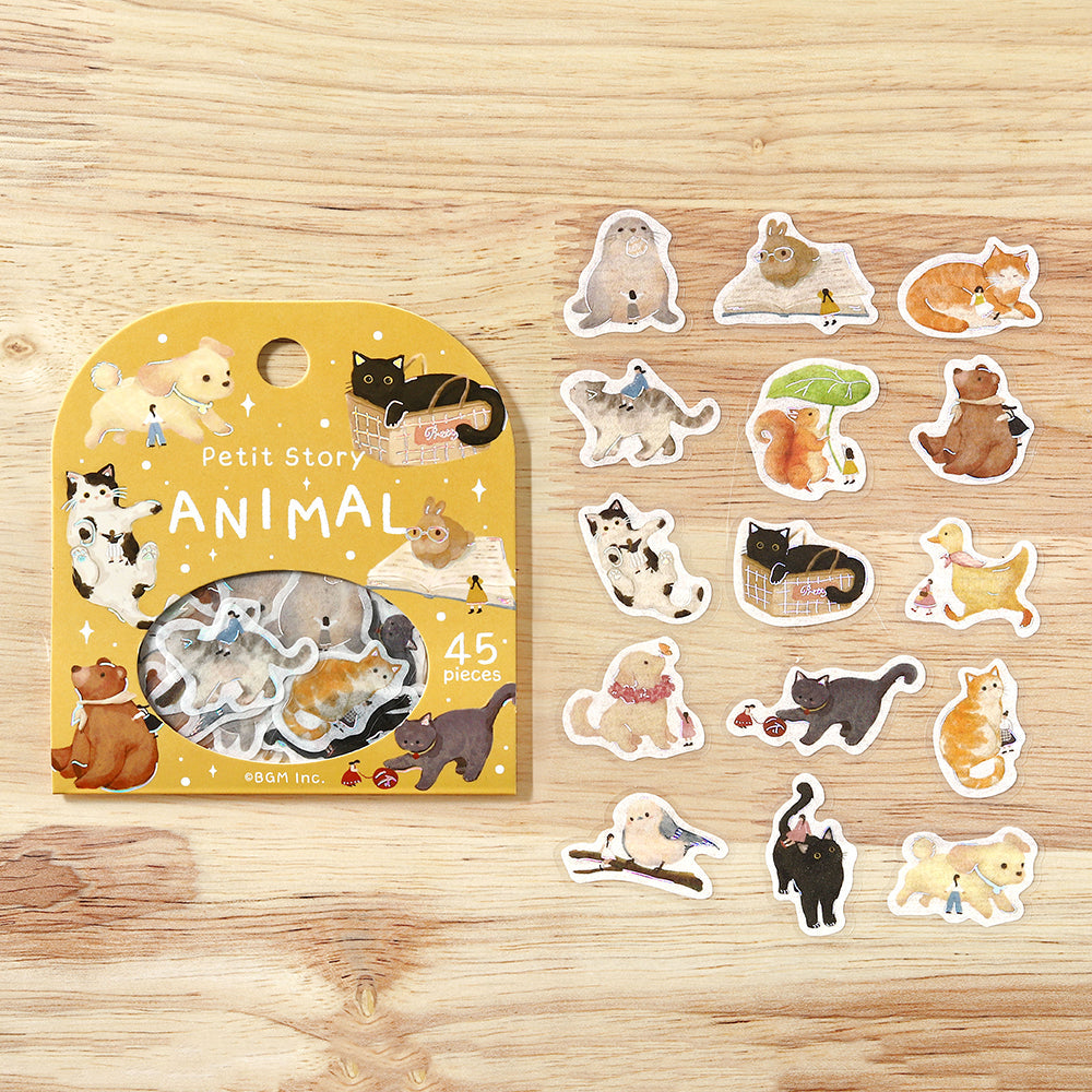 BGM Foil Stamping Flake Seal — Petit Story Animals — sticker detail
