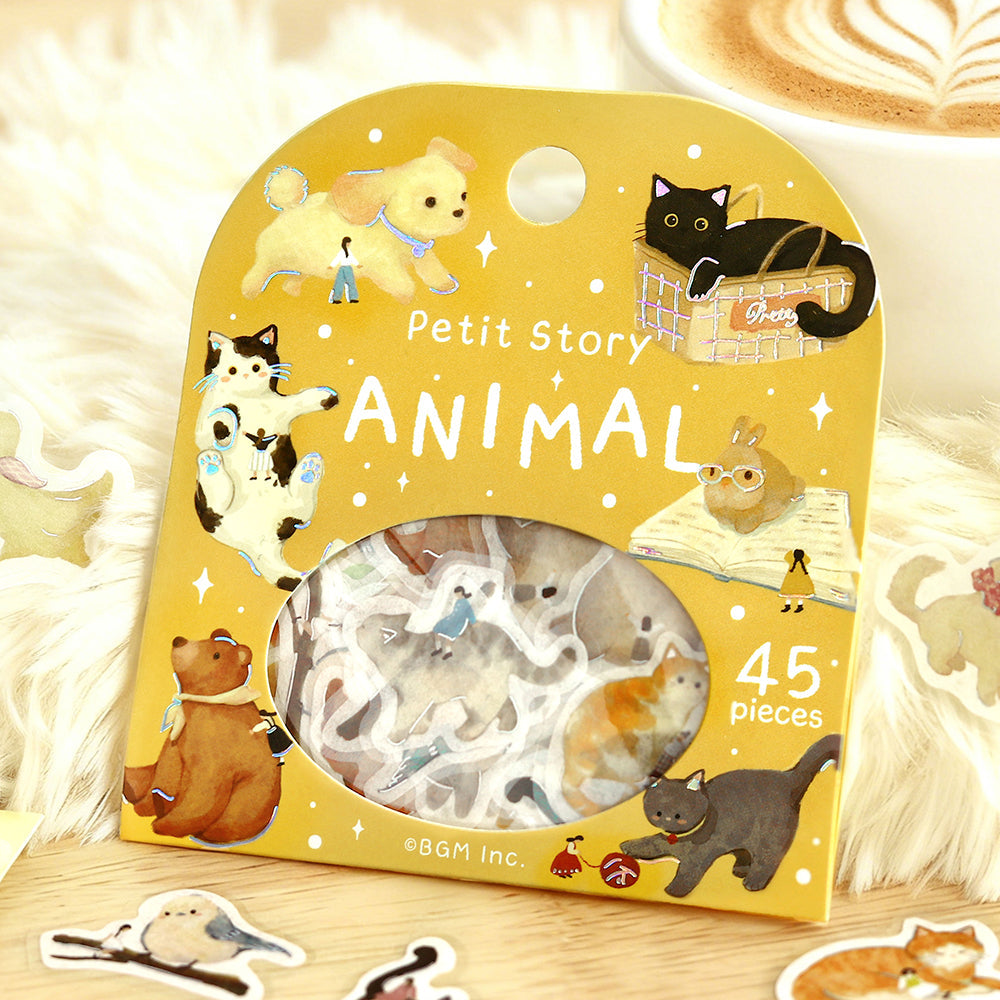 BGM Foil Stamping Flake Seal — Petit Story Animals — close-up