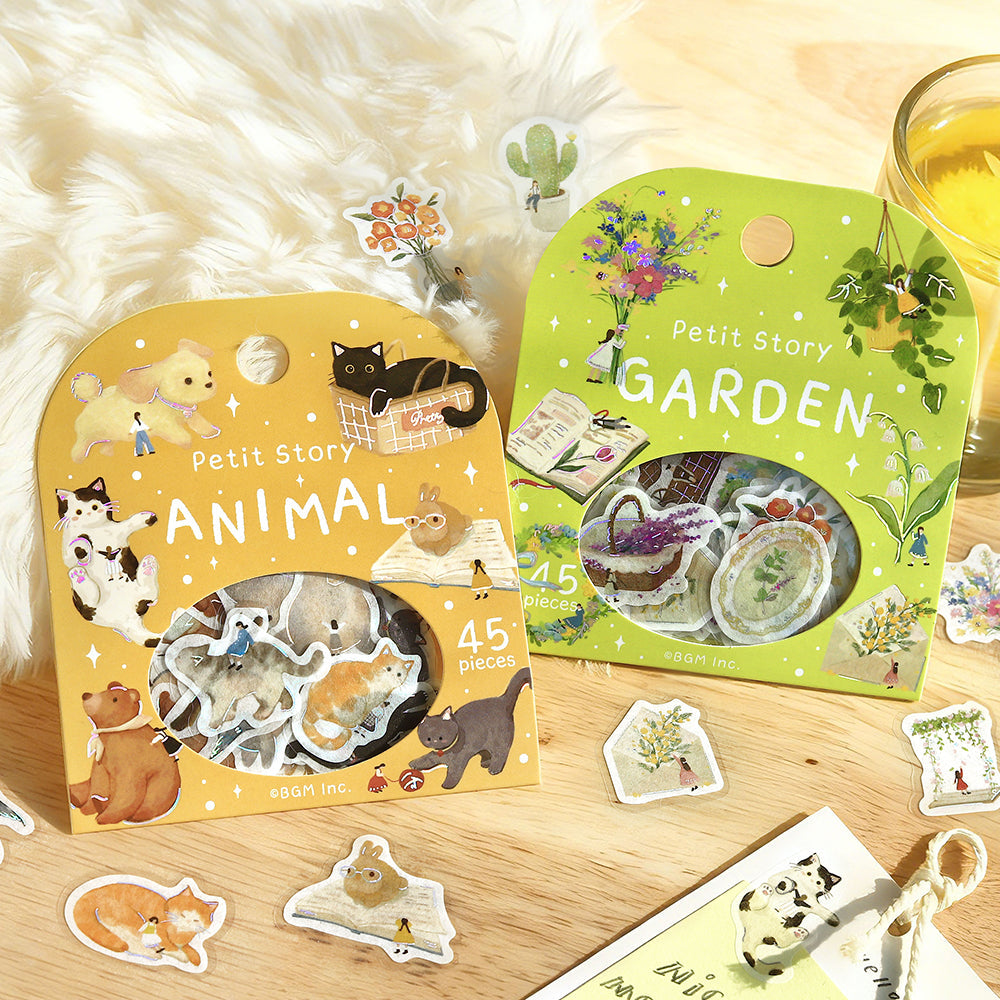 BGM Foil Stamping Flake Seal — Petit Story Animals — flat lay