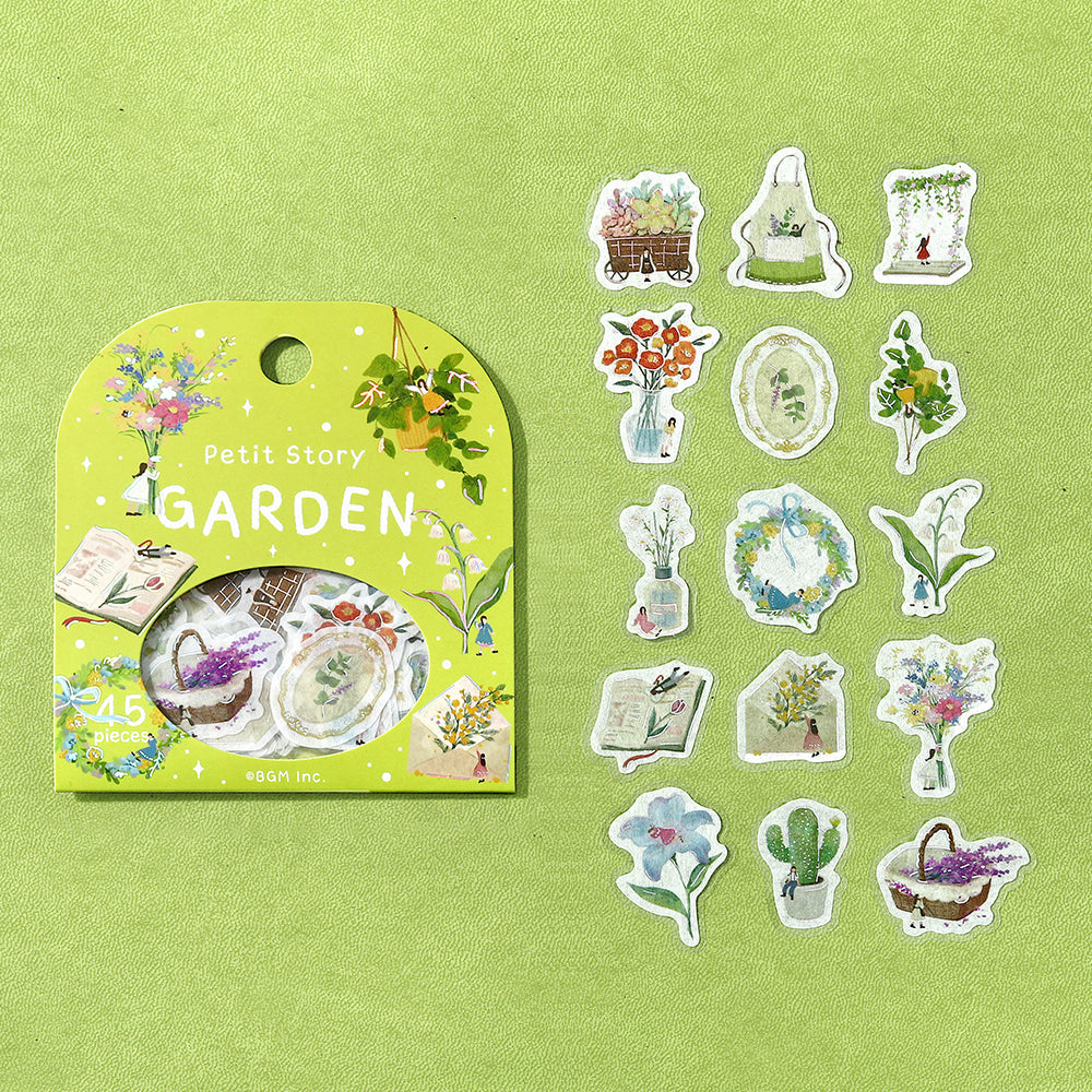 BGM Foil Stamping Flake Seal — Petit Story Gardening — sticker detail