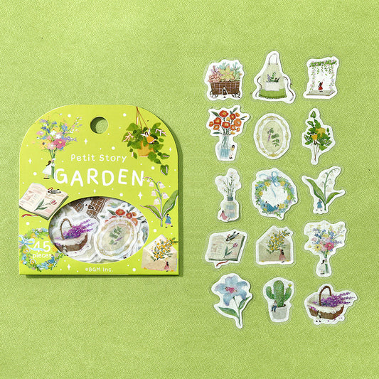BGM Foil Stamping Flake Seal — Petit Story Gardening — sticker detail