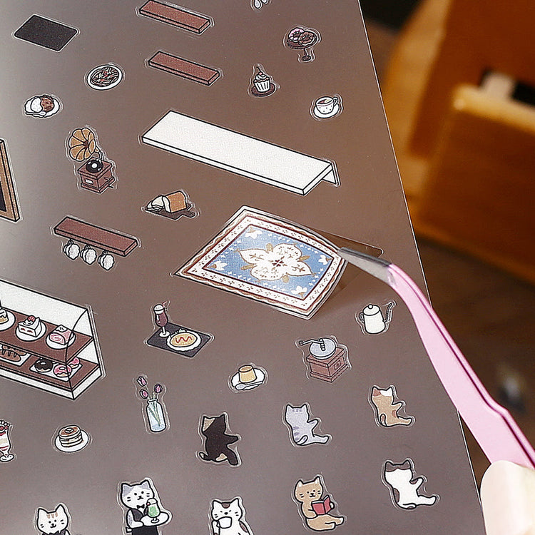 BGM Diorama 2.5D Seat Seal — Coffee Shop — sheet front