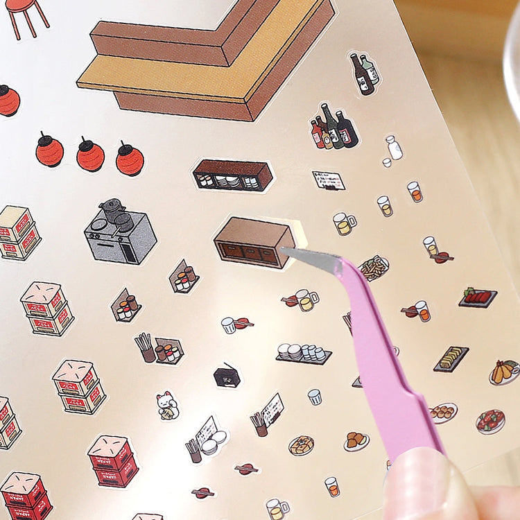 BGM Diorama 2.5D Seat Seal — Izakaya (Japanese-style Pub) — sheet front