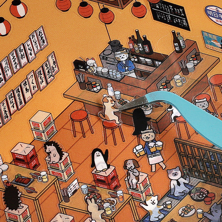 BGM Diorama 2.5D Seat Seal — Izakaya (Japanese-style Pub) — close-up