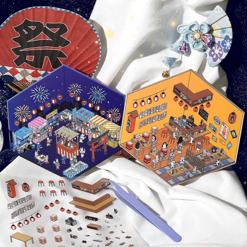 BGM Diorama 2.5D Seat Seal — Izakaya (Japanese-style Pub) — with packaging