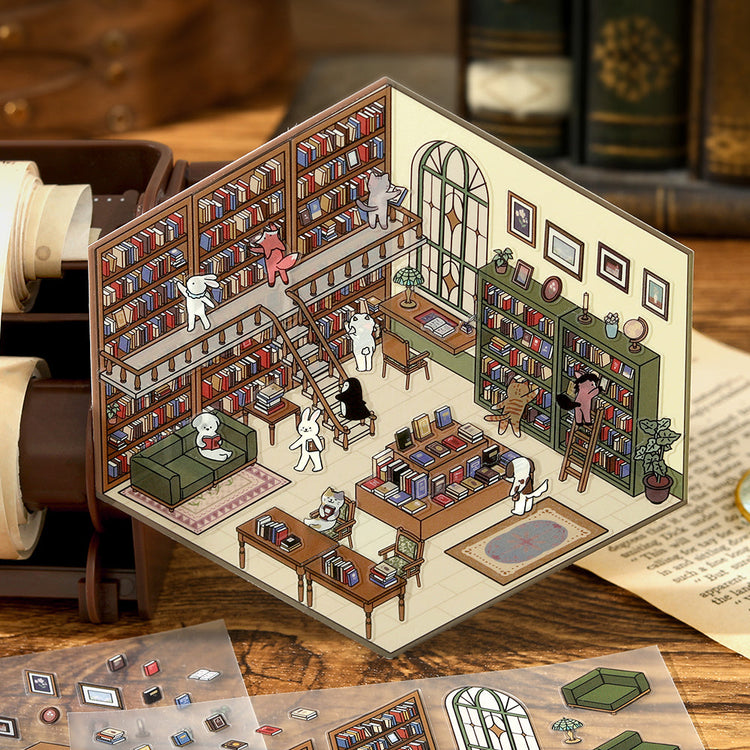 BGM Diorama 2.5D Seat Seal – Library Stickers Set