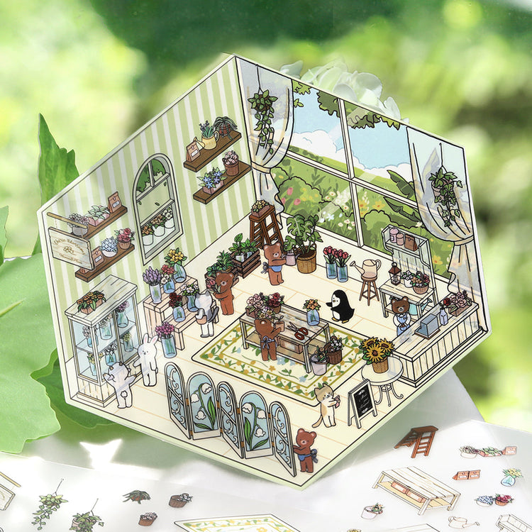 BGM Diorama 2.5D Seat Seal — Flower Shop — with packaging