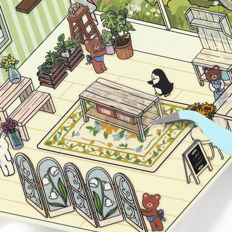 BGM Diorama 2.5D Seat Seal — Flower Shop — close-up