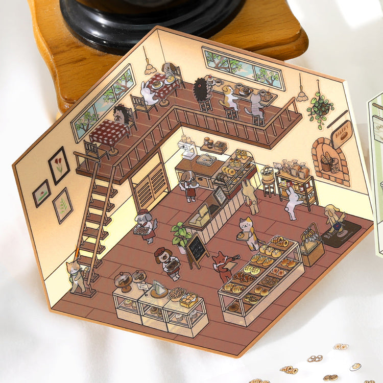 BGM Diorama 2.5D Seat Seal — Bakery — flat lay