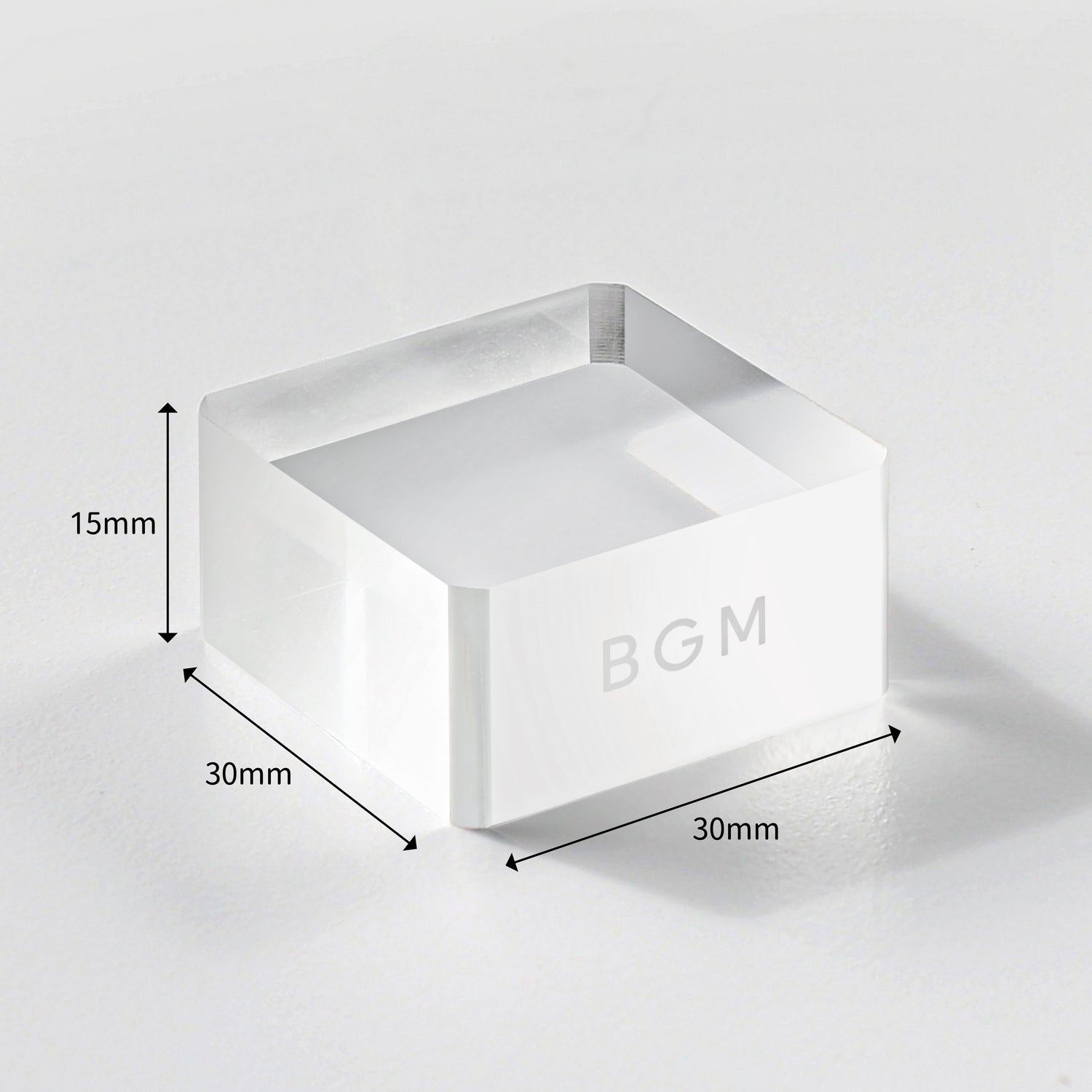 BGM Acrylic Block — Cube — detail view
