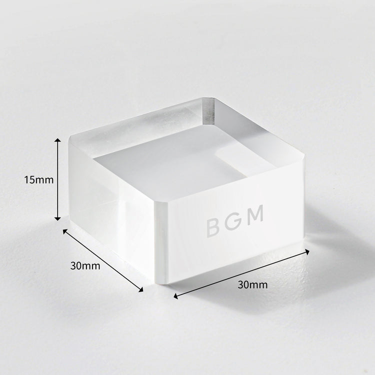 BGM Acrylic Block — Cube — detail view