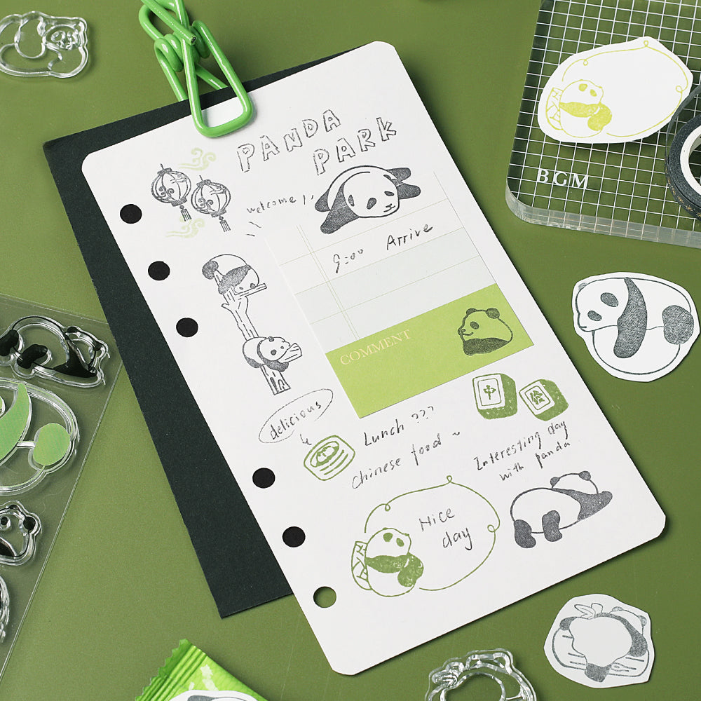 BGM Clear Stamp: Diary — Panda Diary — flat lay