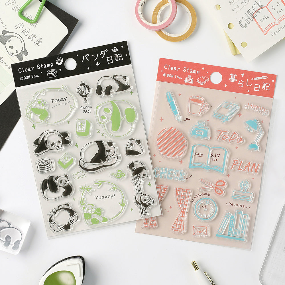 BGM Clear Stamp: Diary — Panda Diary — with packaging