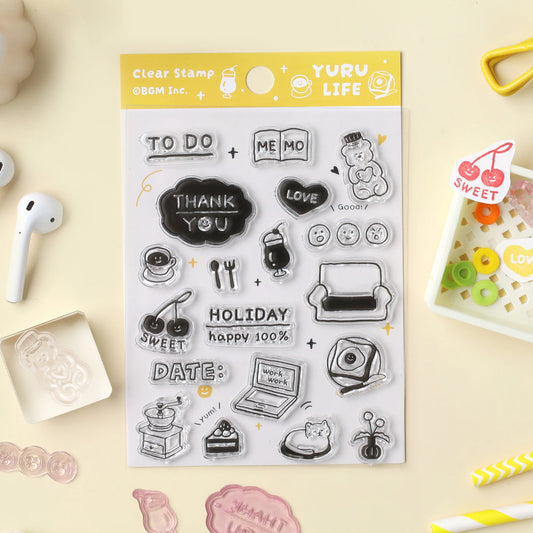 BGM Clear Stamp: Diary — Yuru Life Diary — stamped impression