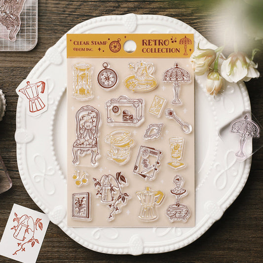 BGM Clear Stamp: Diary — Retro Goods — stamped impression