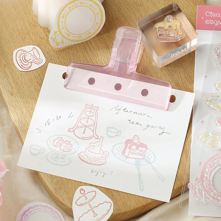 BGM Clear Stamp: Diary — Afternoon Tea Party — close-up of design