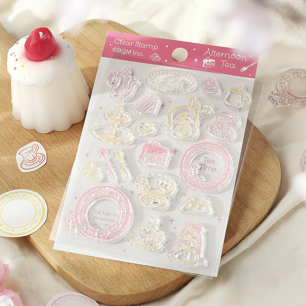 BGM Clear Stamp: Diary — Afternoon Tea Party — stamped impression