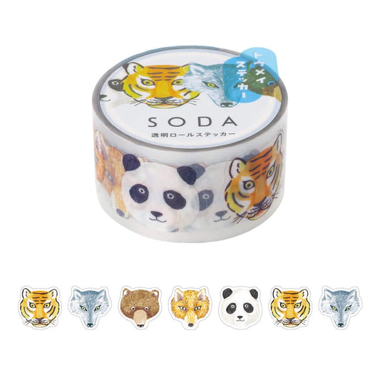 KITTA Soda Transparent Masking Tape — Zoo — roll front
