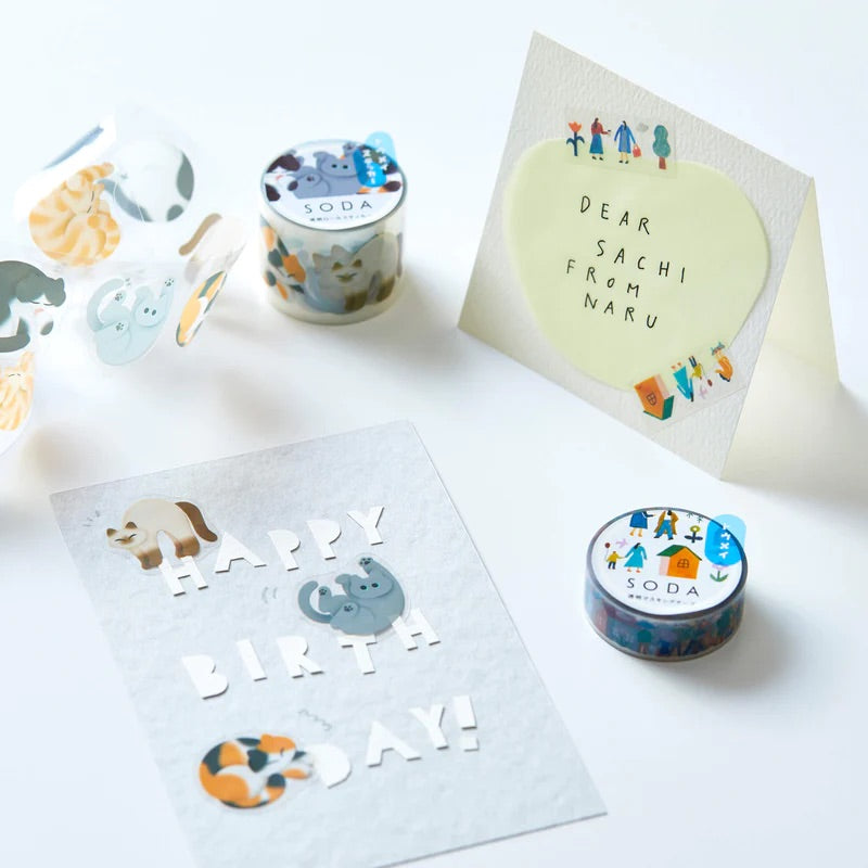 KITTA Soda Transparent Masking Tape — Zoo — colour close-up