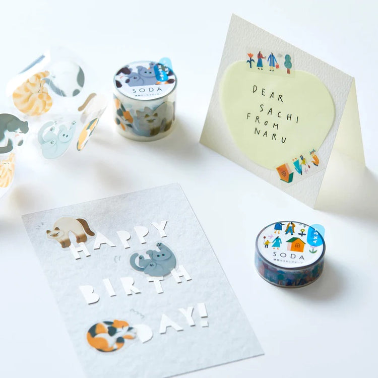 KITTA Soda Transparent Masking Tape — Hanakazari — colour close-up