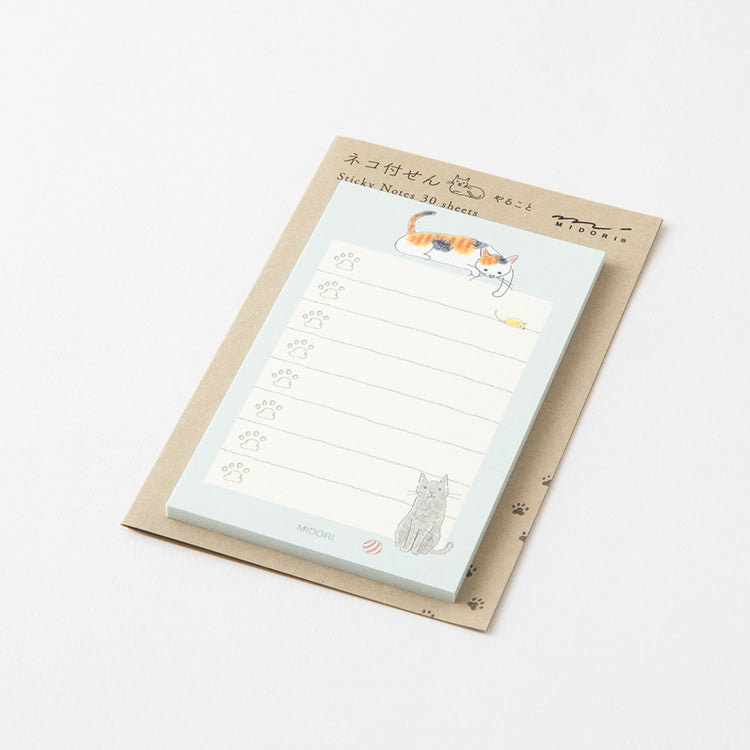 Midori Sticky Notes To-Do — Cat Green — angle view