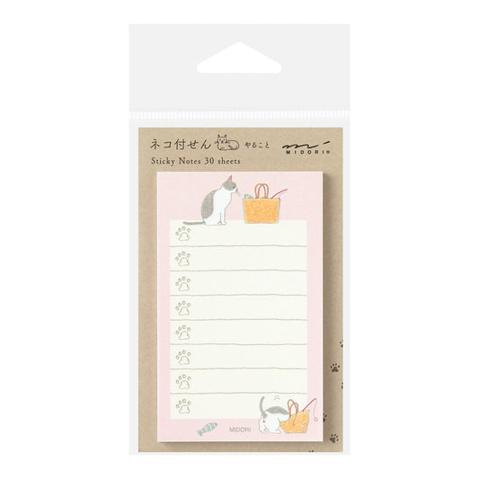 Midori Sticky Notes To-Do — Cat Pink — front view