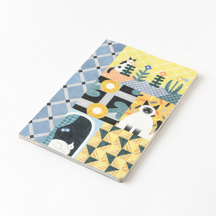 Midori Yuru Log Notebook <B6> — Cat — front view
