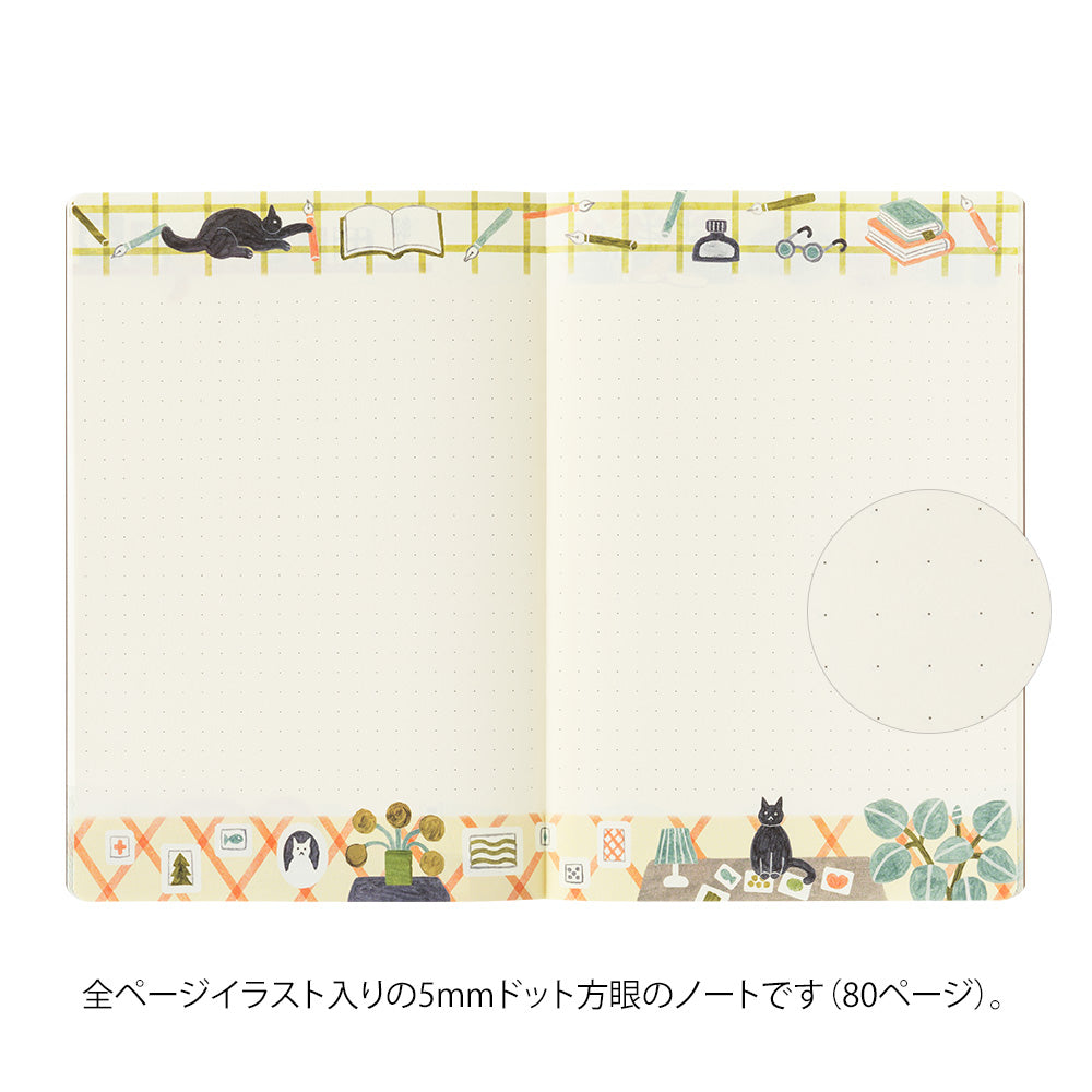 Midori Yuru Log Notebook <B6> — Cat — with packaging