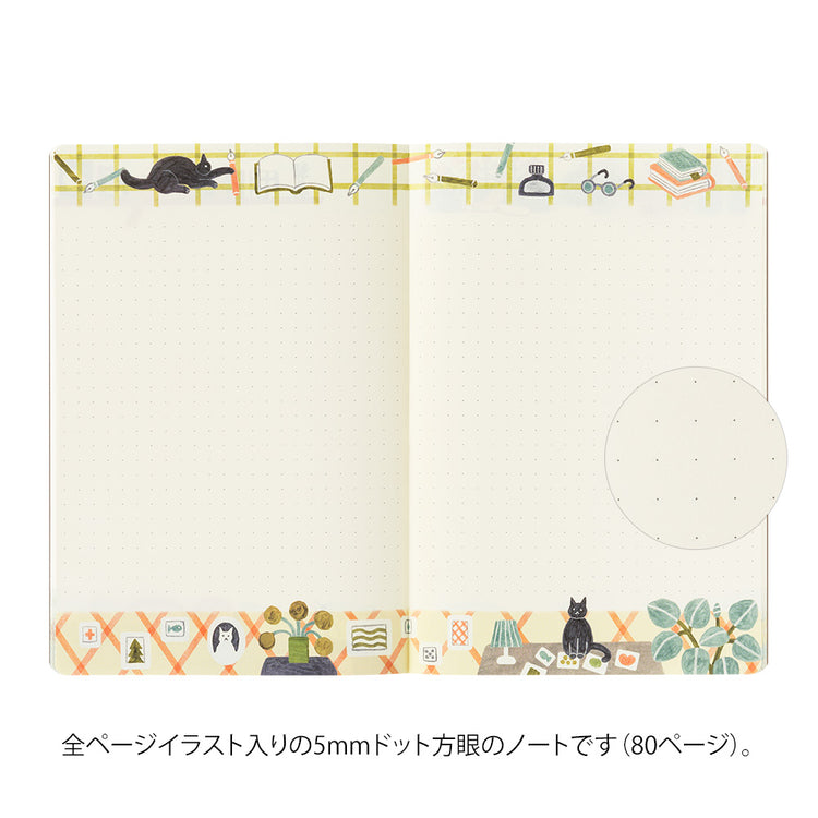 Midori Yuru Log Notebook <B6> — Cat — with packaging