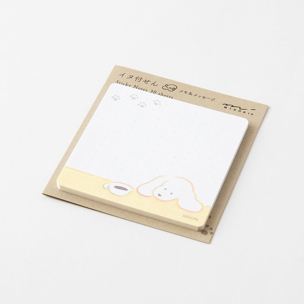 Midori Sticky Notes — Coffee and Dog — angle view
