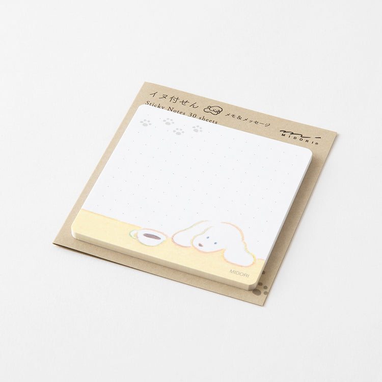 Midori Sticky Notes — Coffee and Dog — angle view