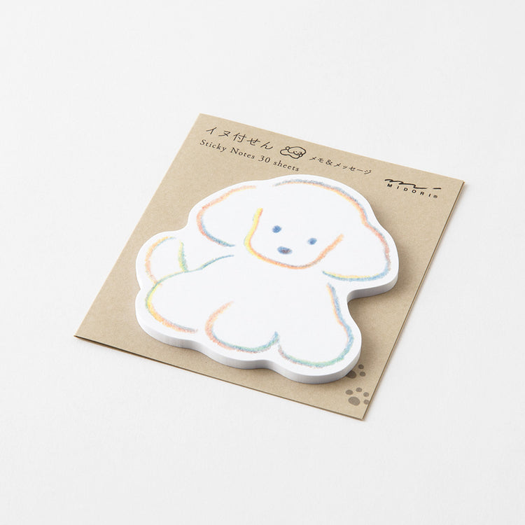 Midori Sticky Notes Die-Cut — Dog — flat lay