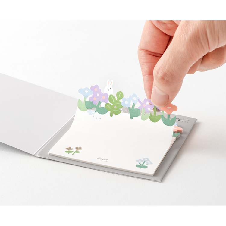 Midori Sticky Notes Die-Cutting — Flower Garden — detail view