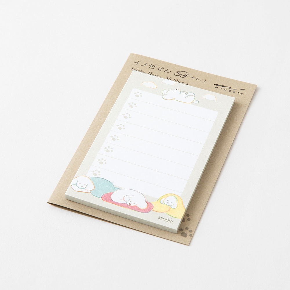 Midori Sticky Notes To-Do — Dog Gray — angle view