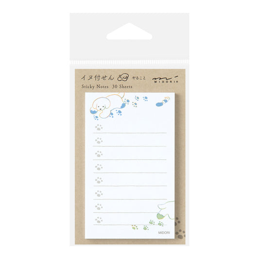 Midori Sticky Notes To-Do — Dog White — front view