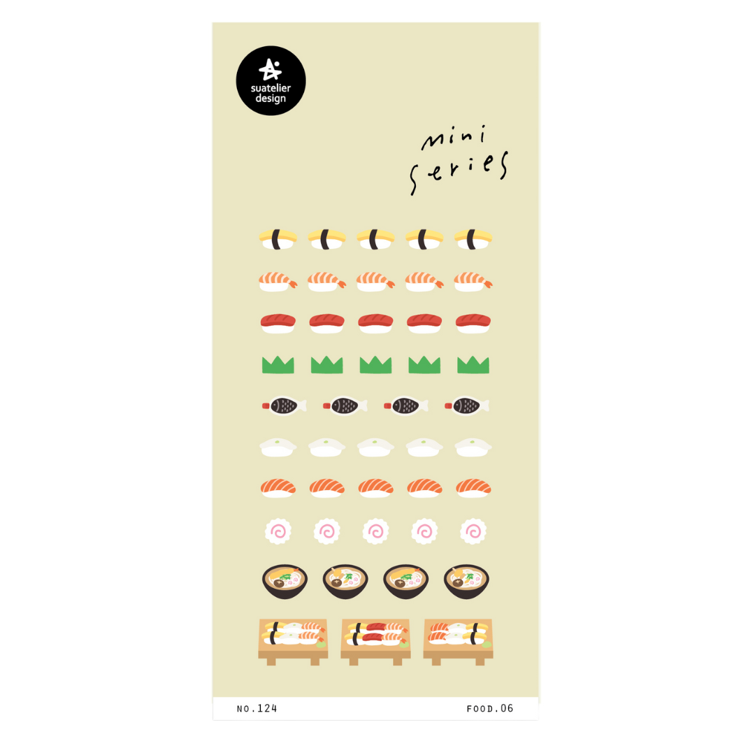 Suatelier Mini Series Sticker — Food.06 Sushi — sheet front