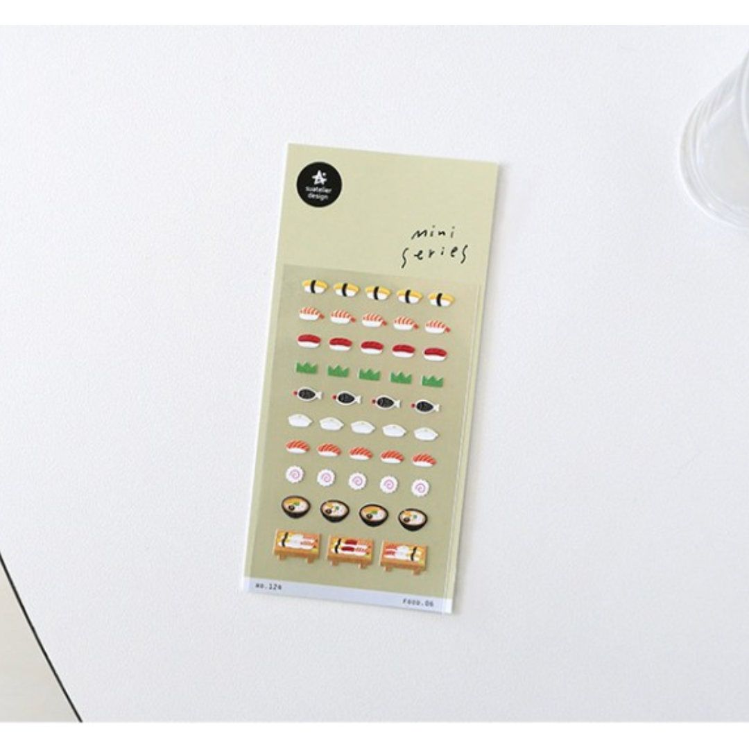 Suatelier Mini Series Sticker — Food.06 Sushi — with packaging