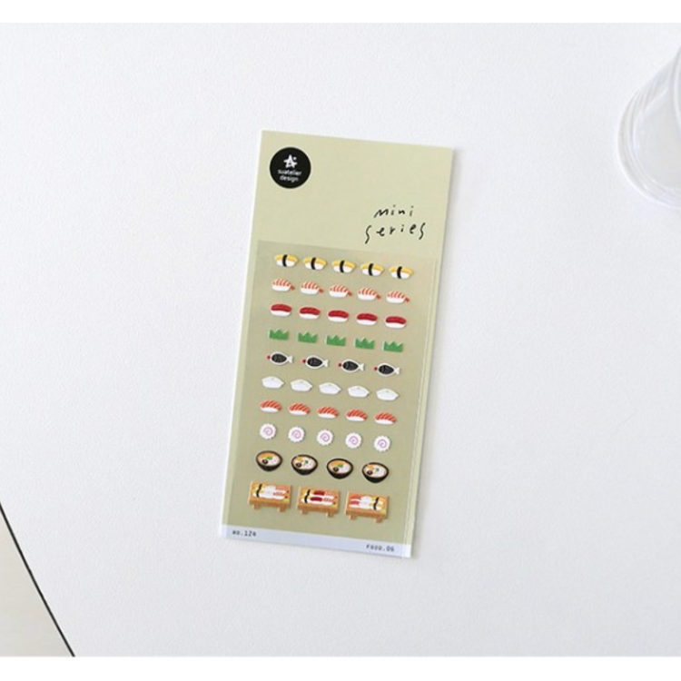 Suatelier Mini Series Sticker — Food.06 Sushi — with packaging