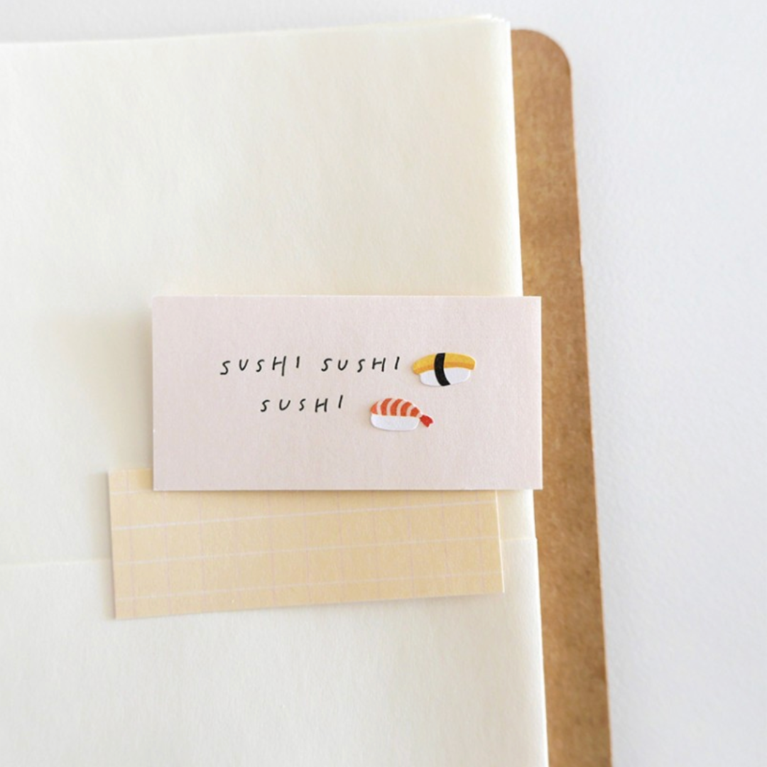 Suatelier Mini Series Sticker — Food.06 Sushi — applied in a journal