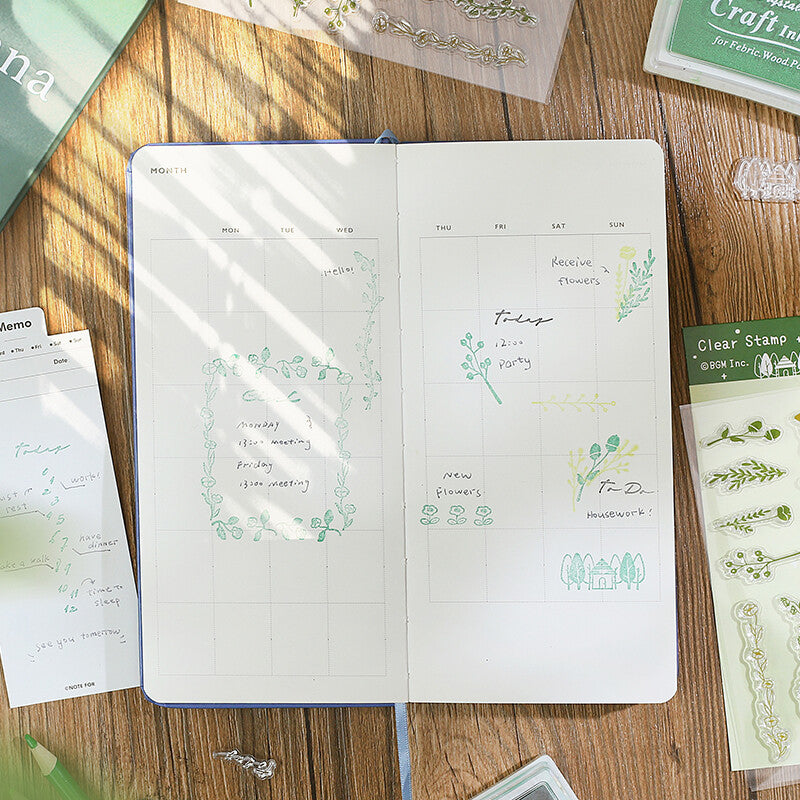 BGM Clear Stamp: Diary — Forest Diary — stamped impression