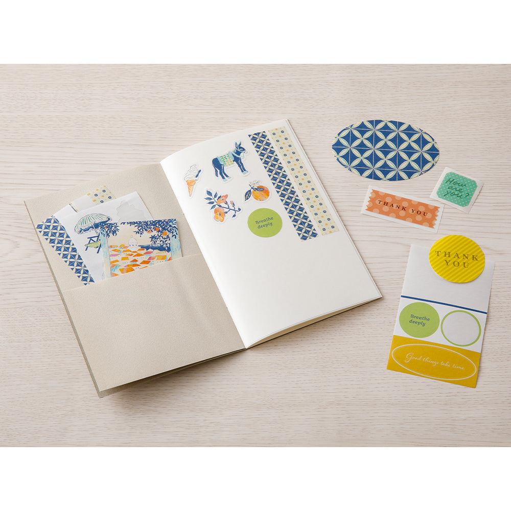 Midori Sticker Book with Pocket — Gray — with packaging