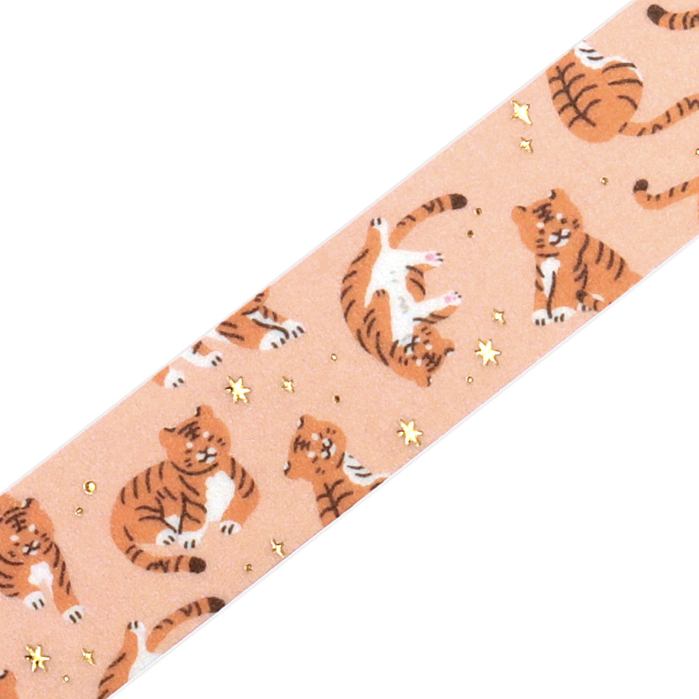 BGM Foil Stamping Masking Tape — I love Tiger — flat lay