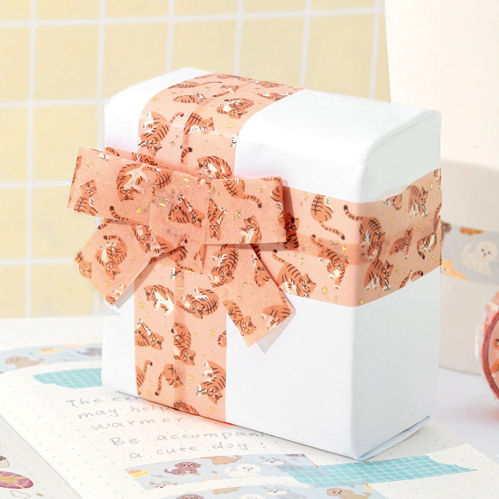 BGM Foil Stamping Masking Tape — I love Tiger — pattern detail
